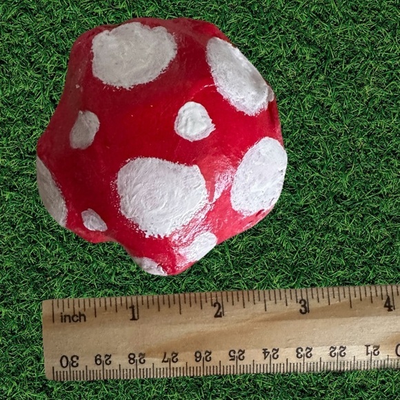 Handmade Clay Ceramic Mushroom Cap Trinket Tray Jewelry Holder Dish Painted Home - Picture 1 of 3